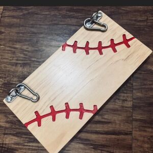 Baseball-Themed Hanging Foot Rest – Custom Wood Bench Accessory
